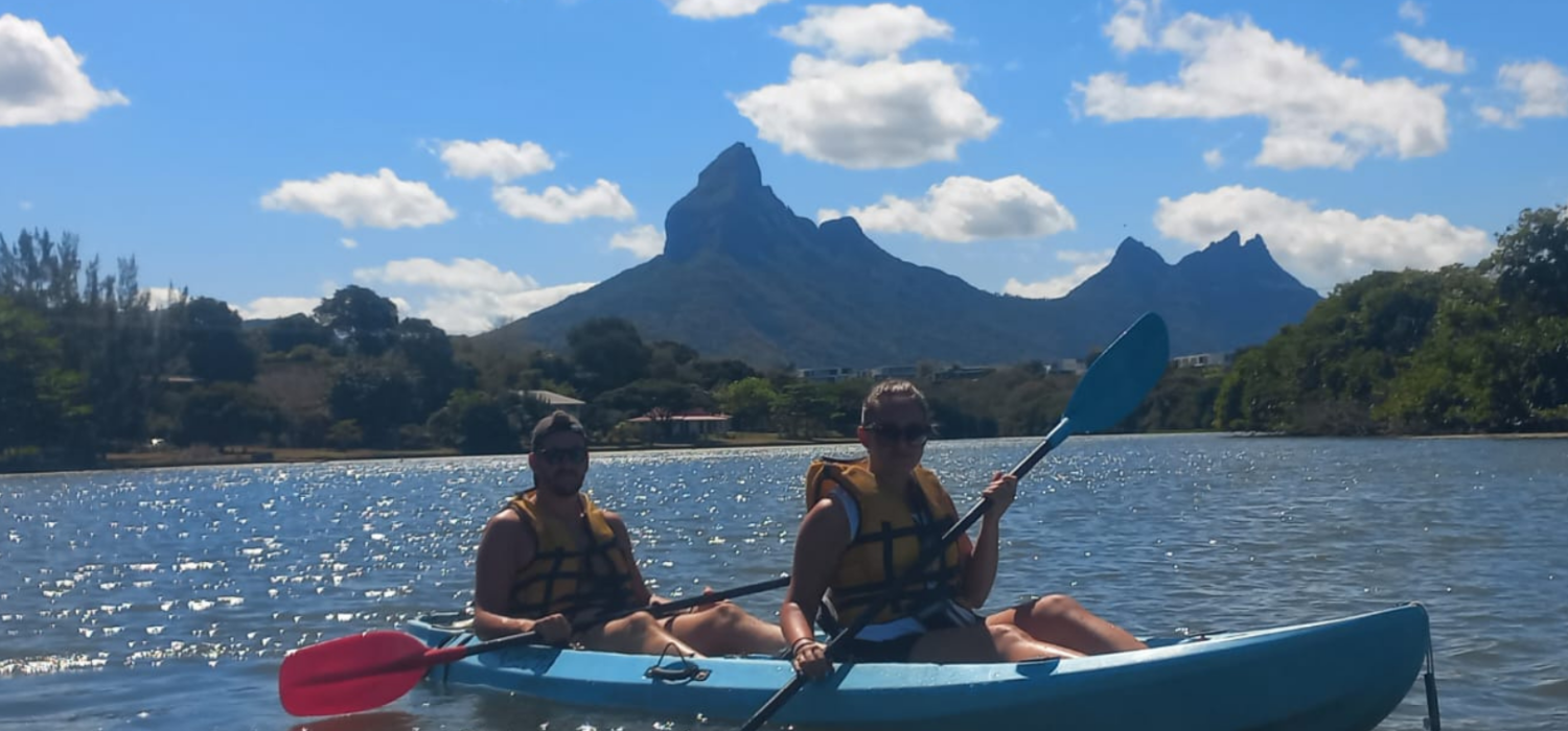 kayak into the river or sea